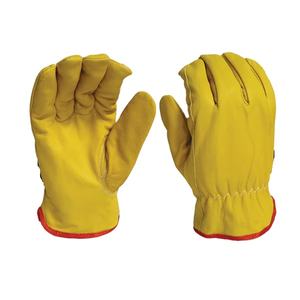 Precio de oferta especial Guantes de conductor de grano de cabra amarillo, guantes de conductor blancos, guantes de conducción con cinta con el mejor precio garantizado - Product Image 1