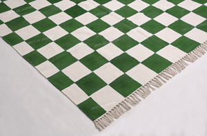 Traditional Indian Craft Cotton Rug Handmade Bohemian Style Non-Slip Eco-Friendly Decorative Area Carpet Unique Surface Print - Product Image 3