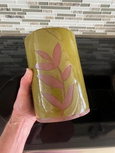 Portautensilios de Cerámica Artesanal con Motivo de Hoja Grabado, de Gres, Cocido a Alta Temperatura, Duradero, Organizador de Cocina Artístico - Product Image 2