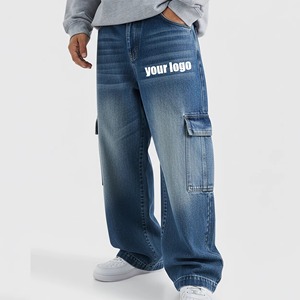 กางเกงยีนส์ทรงหลวมสำหรับผู้ชาย สไตล์ไฮสตรีท ทรงตรง ใส่สบาย เหมาะสำหรับฤดูร้อนและฤดูหนาว กางเกงยีนส์ทรงหลวมแบบระบายอากาศได้ดี สามารถสั่งตัดได้ - Product Image 4