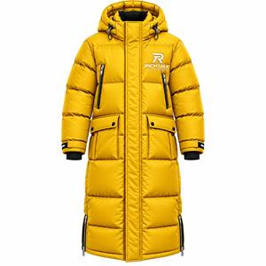 Chaqueta Larga Acolchada con Capucha para Hombre, Cortavientos, Gruesa, de Poliéster, Deportiva, para Invierno, con Logotipo Frontal y Cierre de Cremallera - Product Image 1