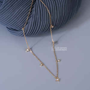 จี้ทองคำ 14K ประดับเพชรโมอิสซาไนต์ทรงกลม 7 เม็ด สำหรับผู้หญิง น้ำหนัก 0.28 กะรัต เครื่องประดับหรูหรา ของขวัญเพชร C6 ที่เพาะเลี้ยงในห้องปฏิบัติการ - Product Image 4