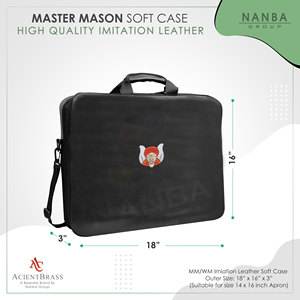 Étui souple MM - Sac de transport pour tablier maçonnique en similicuir avec broderie Grotto, étui souple pour insignes - Product Image 3