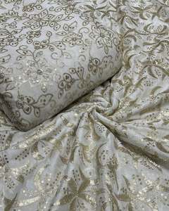 Luxury Sequin Embroidery Fabric <b>Mesh</b> <b>Net</b> Lace Fashion Textile For Women Garment Boutique And Wholesale Exporters - Product Image 1