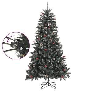 Albero di Natale in PVC e Acciaio Verde e Bianco da 70,9 Pollici, Decorazioni Festive per la Stagione Natalizia - Product Image 3