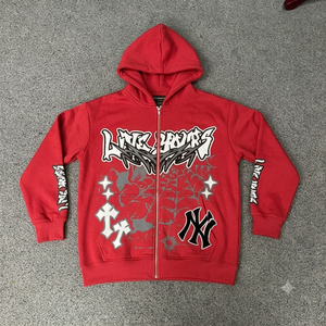 Sudadera con Capucha y Cremallera Marrón de Nuevo Diseño, con Estampado Gráfico y Logotipo en la Parte Delantera, 100% Algodón, Corte Holgado, Ecológica, Rhino Fitness para Hombre - Product Image 2