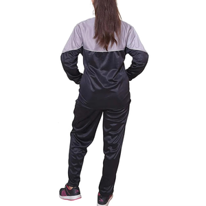 Survêtement femme color block avec fermeture éclair intégrale, col montant, en polyester, style sportif, coupe classique, avec poches latérales, pour l'automne - Product Image 4
