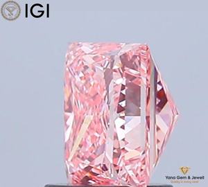 Diamant de laboratoire cultivé CVD de 2,00 carats, taille princesse, certifié IGI, clarté VVS2, couleur rose vif fantaisie, pour pendentif personnalisé, cadeau - Product Image 6