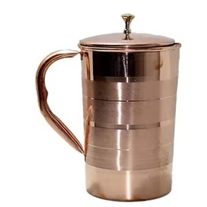 High Grade Copper Water Jug Smooth Finish Drinking Pitcher for Home Kitchen Dining <b>Table</b> Daily Use - Product Image 1