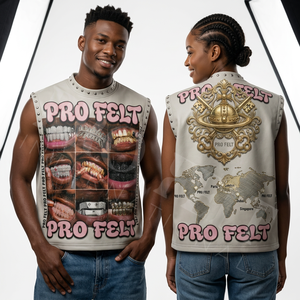 Hip Hop Oversized Streetwear Sleeveless Tank Top Graphic Customized Printed Design <b>Studded</b> Punk Summer Fashion T Shirts <b>Men's</b> - Product Image 2