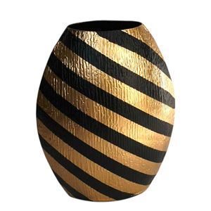 Vase à fleurs en aluminium noir et or de luxe, design bohème moderne, décoration de mariage, vase pour la décoration de table de salon - Product Image 5