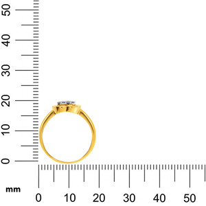 Delicado Anillo de Corazón de Oro Amarillo de 14K con Diamantes Engastados, Anillo de Compromiso para Mujer, Oro Sólido, Regalo para Ella - Product Image 5