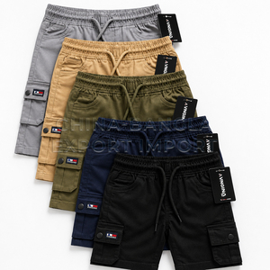 Shorts Cargo Garçons à Faible MOQ et Livraison Rapide, Vêtements pour Enfants, Surplus OEM, Taille Élastique, Tenue d'Été, Vêtements en Stock, Vente en Gros, Cargo Enfant - Product Image 1