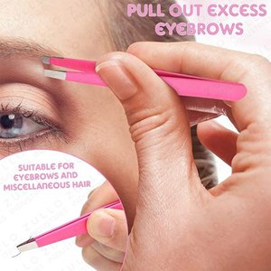 Pinzas para Cejas de Acero Inoxidable con Punta Inclinada y Recubrimiento en Polvo Rosa, con Tubo Protector, Herramienta de Belleza Personalizada OEM - Product Image 4