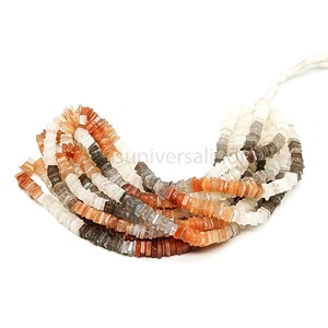 Perles carrées lisses en pierre de lune naturelle multi-éclats 6MM 7MM, perles de pierres précieuses pour la fabrication de bijoux, pierres en vrac, vente en gros - Product Image 2
