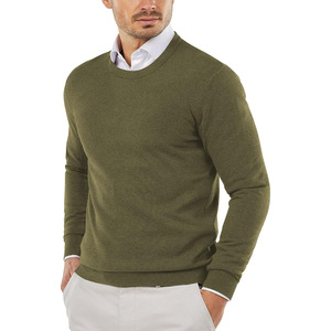 Pull à col rond pour homme, motif géométrique vert, manches longues, chaud pour l'hiver, 100% acrylique, anti-boulochage, épaisseur standard - Product Image 6