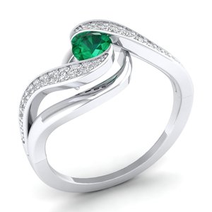 REYES Luxurious GRA Certified Moissanite with Emerald Gemstone <b>Ring</b> in 925 Sterling Silver Everyday Wear Birthstone <b>Rings</b> - Product Image 2