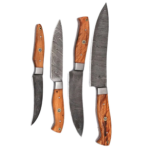 Ensemble de couteaux de chef en acier Damas de haute qualité avec étui en cuir, ensemble de couteaux de cuisine pour experts culinaires et usage quotidien en cuisine - Product Image 1