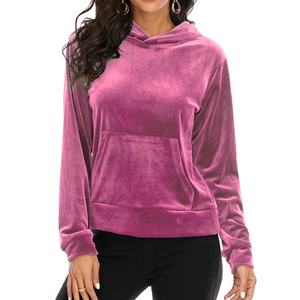 Pull à capuche brodé en velours d'hiver pour femmes sweat Jogging Sport Wear Streetwear respirant à manches longues à capuche - Product Image 1