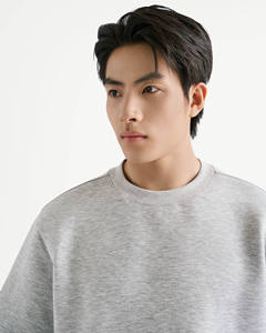 T-shirt uni tricoté à manches courtes pour homme avec bordure côtelée, couleurs unies, coupe oversize, Routine Vietnam, écologique - Product Image 5