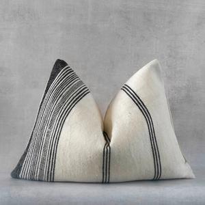 Housse de coussin rayée en laine faite à la main, style bohème Kilim, décorative, 20x20, pour canapé - Product Image 3