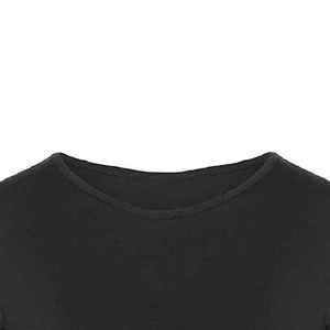Women's <b>Black</b> <b>Crop</b> <b>Top</b> <b>Short</b> <b>Sleeve</b> Slim Fit O-Neck Jersey T-Shirt Casual Wear Spring Summer 100% Cotton - Product Image 6
