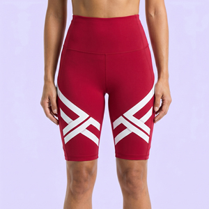 Women's High Waist <b>Red</b> Striped Yoga <b>Shorts</b> With Pockets Fitness Workout Compression <b>Shorts</b> Gym Wear Tight <b>Shorts</b> <b>Ladies</b> - Product Image 3
