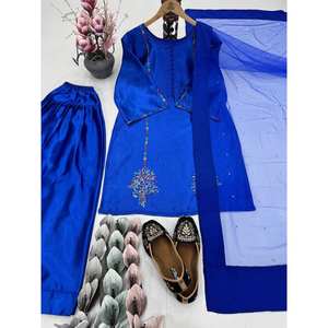 Conjunto Dupatta hermoso y parte inferior superior de ropa de fiesta para mujer de diseñador - Product Image 6