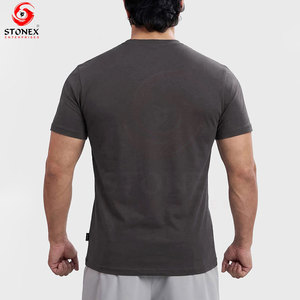 Custom Logo & Design Print High Performance <b>Men</b> Gym T Shirt 100% Cotton Knitted Lightweight <b>Stretch</b> Training Sportswear - Product Image 3