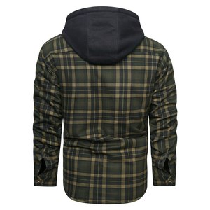 Veste de randonnée unisexe d'extérieur en toile patchwork, chemise-veste en flanelle à carreaux, doublure matelassée, épaisse, à capuche, pour l'hiver, en polaire - Product Image 5