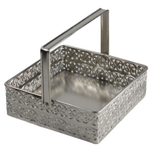 Panier à fruits tendance en métal plaqué argent, design élégant, idéal pour la décoration de la maison, les mariages et les fêtes, panier de service - Product Image 1