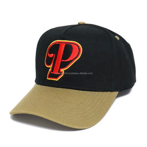 Custom Design 5 Panel A <b>Frame</b> Hats Flat <b>Embroidery</b> Fit Blank Black Wholesale Logo Men Sports Baseball Cap - Product Image 1