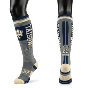 Women Baseball <b>Socks</b> Premium GSM Cotton Polyester Blend Breathable Knit Red White Stripe Design Custom Logo Jacquard Comfort Fit - Product Image 4