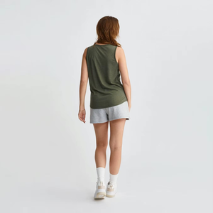 Camiseta sin mangas de punto para mujer, color verde oliva, cuello redondo, estilo casual, corte regular, transpirable - Product Image 2