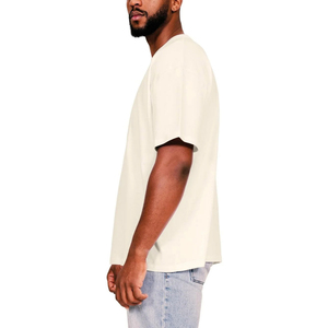 OEM Manufacture Men's Knitted Oversized T-Shirts 240g 100% Cotton Streetwear <b>Blank</b> Drop Shoulder Heavy <b>Weight</b> Print Logo Tee - Product Image 6