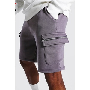 Nouveau short de jogging décontracté pour homme, bleu marine, 100 % coton, style streetwear d'été, avec poches cargo, teint uni, en promotion - Product Image 4