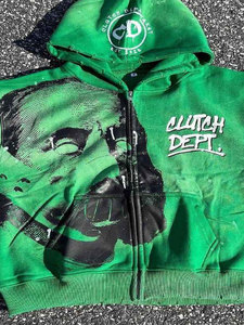 Sweat à capuche d'hiver personnalisé en coton épais 100% coton, style streetwear vintage, imprimé DTG, en molleton bouclette, délavé à l'acide et effet vieilli - Product Image 4