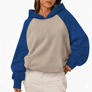 เสื้อฮู้ดผู้หญิงแฟชั่นฤดูหนาวทรงหลวมโอเวอร์ไซส์ อุ่นสบาย แขนยาว ผ้าฟลีซนุ่ม พิมพ์ลายโลโก้ด้านหน้า - Product Image 1