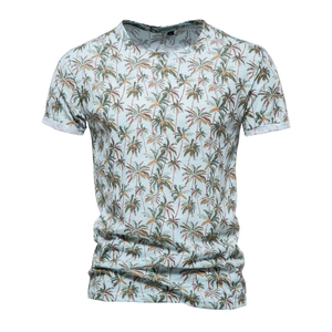 เสื้อยืดผู้ชายแฟชั่นฤดูร้อนปี 2026 เรียบง่าย ผ้าฝ้าย 100% สไตล์ฮาวายสำหรับวันพักผ่อนริมชายหาด ลายกราฟิก คุณภาพนุ่มสบาย - Product Image 2