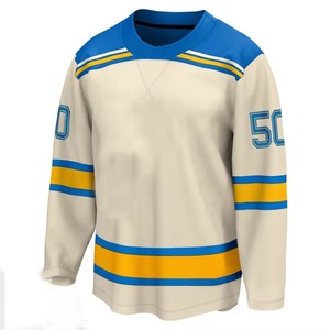 High Quality Breathable Custom Ice Hockey Jersey 3D Embroidery Digital Printing Mandarin <b>Collar</b> <b>T</b>-Strap Anti-Bacterial Quick Dry - Product Image 1