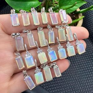Colgante Rectangular de Ópalo Natural en Plata 925 - Joyería Artesanal con Piedras Preciosas, Colgante de Ópalo Etíope en Plata - Product Image 5