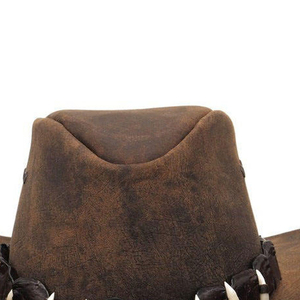 Brown Leather Cowboy Western Hat <b>for</b> <b>Men</b> Woman Studded Steampunk Hat Deadman Top Hat <b>for</b> Halloween Costume - Product Image 6