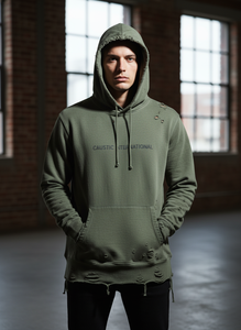 Sudadera con Capucha Personalizada para Hombre, Estilo Desgastado, Felpa Francesa Gruesa de 400 g/m², Lavado Ácido con Efecto Desgastado por el Sol, Corte Holgado, Estilo Urbano Vintage, OEM - Product Image 5