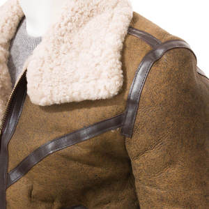 Veste en cuir d'agneau haut de gamme pour homme, hiver, cuir véritable doux, élégante, confortable, style motard, logo frontal - Product Image 5
