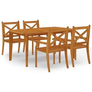 Ensemble de salle à manger de jardin en bois d'acacia massif, durable et aux dimensions standard - Product Image 2