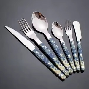 Premium Stainless Steel Metal Cutlery <b>Set</b> Dining Spoon Fork Knife <b>Flatware</b> <b>Set</b> for Modern Home and Restaurant Tableware - Product Image 5