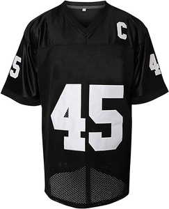 Maillot de football américain vintage oversize personnalisé pour homme, coupe carrée en mesh, avec impression sérigraphiée - Product Image 2