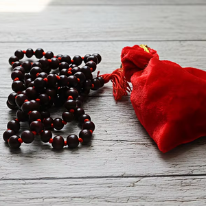 Lal Chandan Mala Handmade Red Sandalwood <b>Rosary</b> with Asian Zen Design From Orissa - Product Image 3
