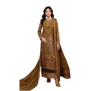 Nouvelles robes de soirée pakistanaises pour femmes, tenue de fête brodée, ensemble 3 pièces, tailles et couleurs personnalisées, vêtements pour occasions de mariage - Product Image 1