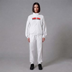 Wholesale Custom Zip up Jacket and <b>Jogger</b> <b>women's</b> sets Cut and Sew Reflective Nylon Windbreaker <b>Baggy</b> streetwear Tracksuit - Product Image 1